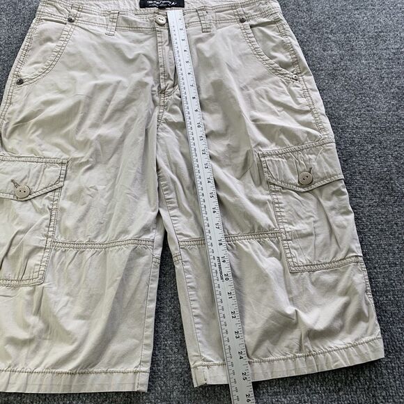 Black Bull Cargo Shorts Mens 36 Baggy Fit Y2K Beige Hiking Outdoor 15” Inseam - Picture 7 of 16